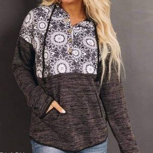 Quarter button sweatshirt